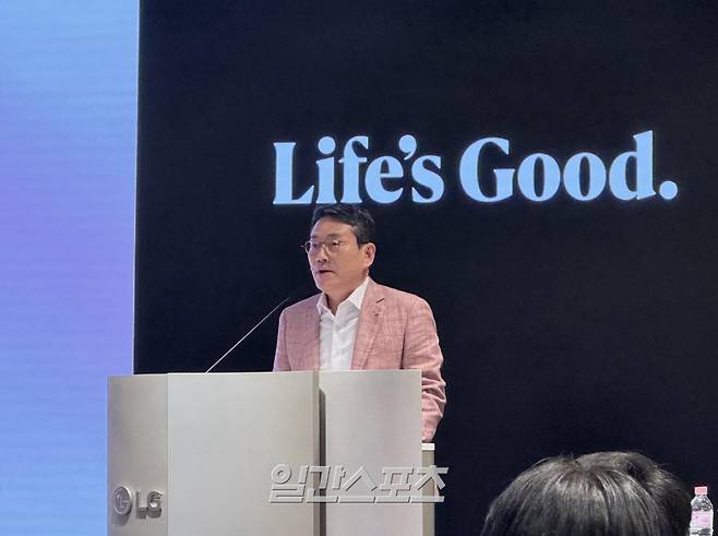 <yonhap photo-1814="">지난 3월 주주총회를 진행하는 조주완 LG전자 CEO. 연합뉴스&nbsp;&nbsp;</yonhap>