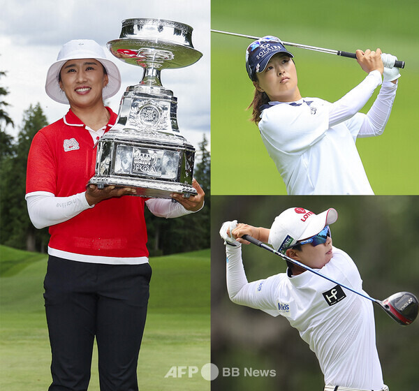 2024년 하계 파리 올림픽 여자골프 출전권을 따낸 여자프로골프(LPGA) 투어 멤버 양희영, 고진영, 김효주. 특히 양희영은 메이저대회 KPMG 위민스 PGA챔피언십 우승으로 극적으로 합류했다. 사진제공=ⓒAFPBBNews = News1