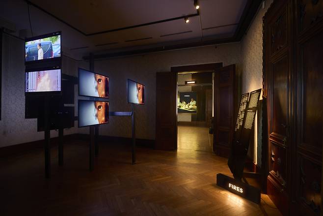 Installation view of "Your Ghosts Are Mine" on view at ACP–Palazzo Franchetti (Courtesy Qatar Museums)