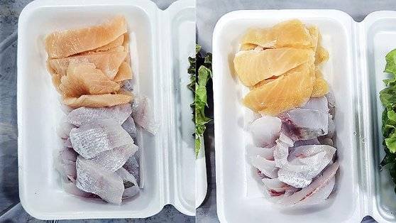 지난 22일 부산 자갈치시장에서 구매했다는 10만원 가량의 회. 사진 보배드림 캡처