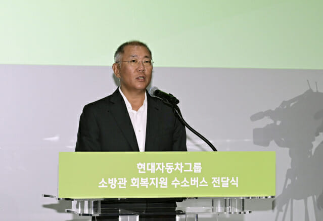 현대차그룹, 청정 제주에 소방관 회복지원 수소전기버스 기증