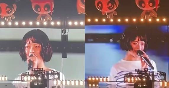 도쿄돔 팬미팅에서 ‘푸른 산호초’를 부르는 뉴진스 하니. 사진ㅣSNS 캡처