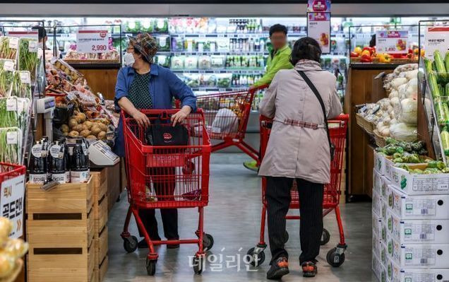 서울 시내 대형마트를 찾은 시민들이 장을 보고 있다. ⓒ뉴시스