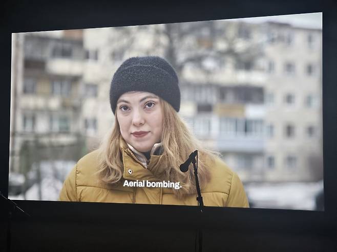 “Repeat After Me II" by Open Group is shown at Poland Pavilion at the Venice Biennale 2024. (Park Yuna/The Korea Herald)