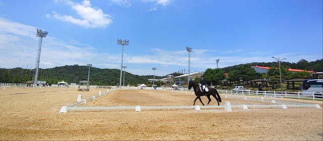 29일 경북 상주국제승마장에서 열린 ' 제12회 정기룡장군배 전국승마대회'에 참가한 서보람(제이원승마조련센터 소속) 선수가 마장마술 경기를 하고 있다. 윤창식 기자