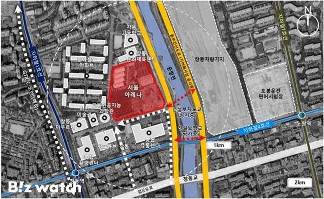 '서울아레나'는 서울 도봉구 창동역 인근 약 5만㎡ 부지에 2만8000명을 수용 가능한 케이팝 공연장을 짓는 사업이다. /자료=서울시