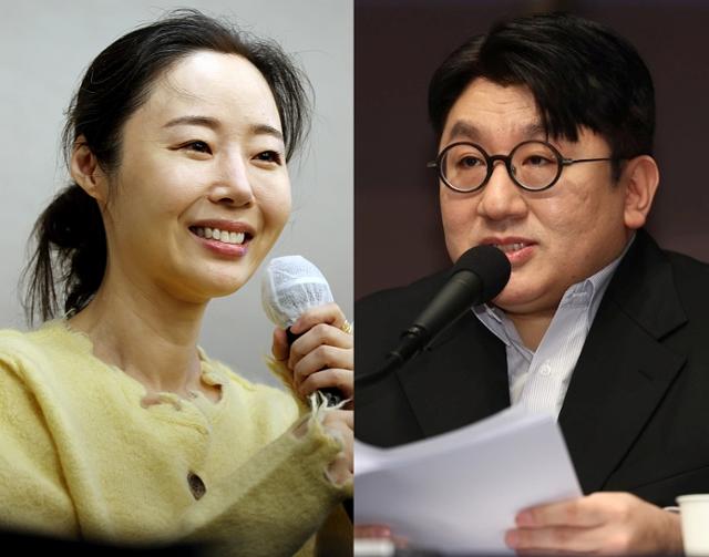 창작 갈등을 빚었던 민희진(왼쪽) 어도어 대표와 방시혁 하이브 의장. 연합뉴스