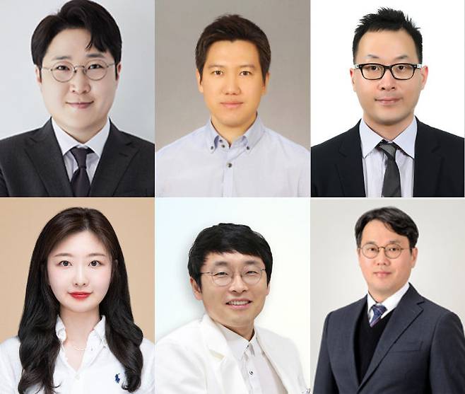 [서울=뉴시스] (왼쪽 상단부터) 성균관대 화학과 이원화 교수, 한국과학기술연구원 김홍남 박사, 한양대학교 생명공학과 박희호 교수, 한국과학기술연구원 김혜림 박사과정, 영남대병원 호흡기내과 안준홍 교수, 서울시립대 생명과학과 김완태 교수 (사진=성균관대 제공) *재판매 및 DB 금지