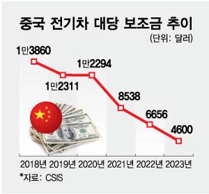 중국 전기차 대당 보조금 추이/그래픽=최헌정