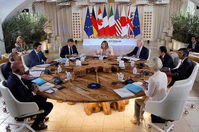 6월13일 이탈리아 보르고 에냐치아에서 독일·캐나다·프랑스·이탈리아·미국·일본·영국 등이 참석한 G7 정상회담이 열렸다. ⓒAFP PHOTO