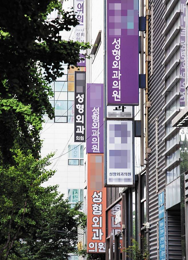 피부과, 성형외과 등 의원급 병원이 빼곡히 들어서 있는 서울의 한 거리. 최근 이 병원들은 보톡스를 990원에 놔주는 이벤트를 벌이거나 일요일에도 영업하는 등 환자 유치를 위해 치열한 경쟁을 벌이고 있다. /김용재 영상미디어 기자
