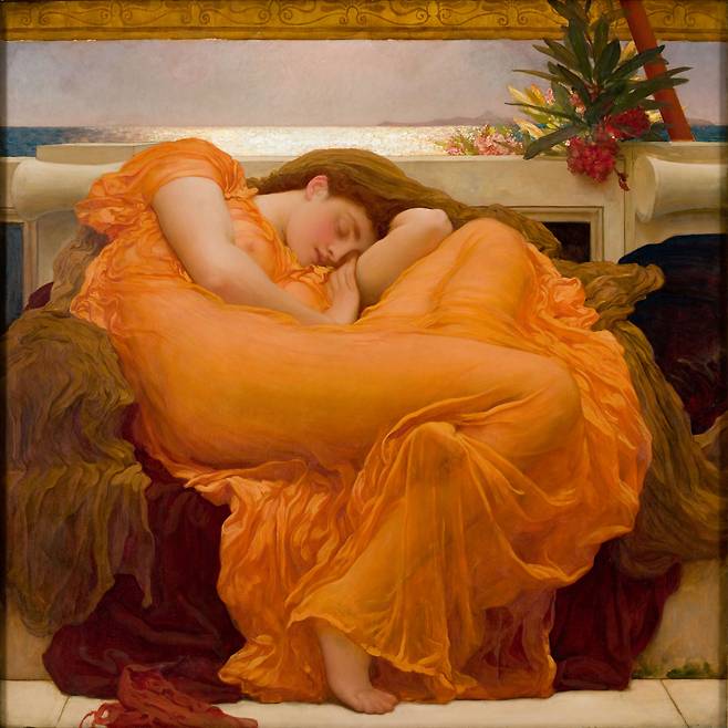 프레더릭 레이턴, '타오르는 6월(Flaming June)', 1895, 캔버스에 유채, 119.1x119.1cm, 폰세 미술관