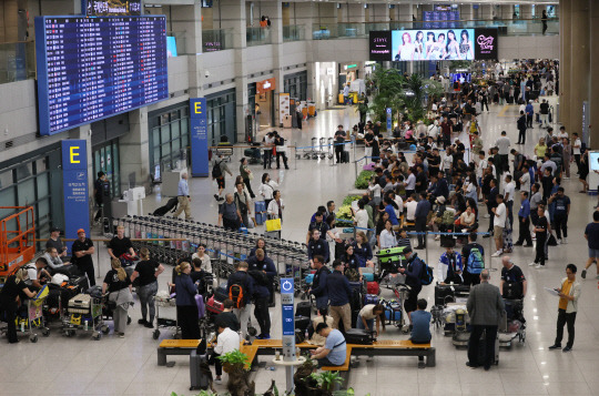 7일 인천국제공항 제1터미널 입국장 모습. [연합뉴스]