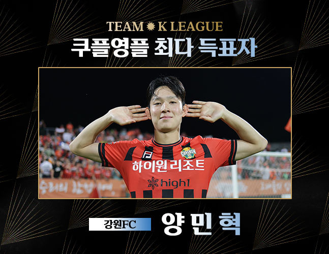 [서울=뉴시스] 팀 K리그 '쿠플영플' 최다 득표자 강원FC의 양민혁. (사진=한국프로축구연맹 제공) 2024.07.02. *재판매 및 DB 금지