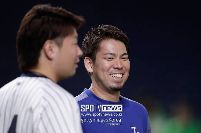 ▲ 2018년 미일 올스타 시리즈에서 재회한 마에다 겐타(오른쪽)와 오세라 다이치.