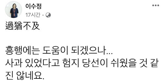 이수정 경기대 교수 페이스북 갈무리