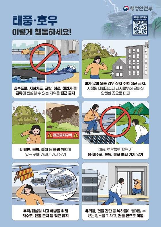 여름철 자연재난 대비 국민행동요령. 행정안전부