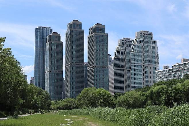 서울 강남구 도곡동 타워팰리스 전경. 위키커먼스.