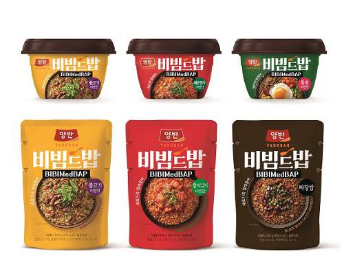 ▲ 동원F&B가 선보이는 파우치·용기 타입 ‘양반 비빔드밥’ 6종