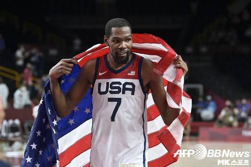 지난 2021년 도쿄올림픽에 참가한 듀란트의 모습. 사진=ⓒAFPBBNews = News1