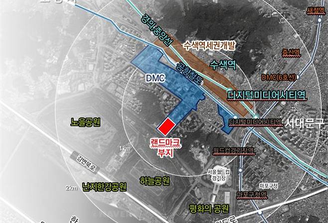 서울시가 상암 DMC 랜드마크 사업 변경에 나선다. 사진은 사업 위치도. /사진=서울시
