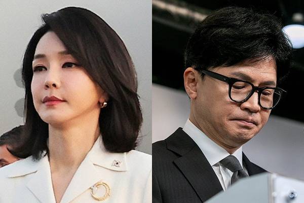 ▲김건희 여사(왼쪽)와 한동훈 전 국민의힘 비상대책위원장. ⓒ연합뉴스