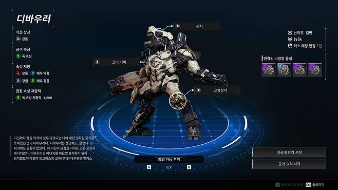 '퍼스트 디센던트' 일반 난이도 보이드 요격전 보스 '디바우러'.