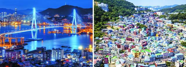 부산항대교(왼쪽)와 산복도로 전경. 부산시는 창의적인 기획과 디자인을 입힌 다채로운 공간을 구축해 부산을 매력적인 도시로 변신시킬 계획이다. 특히 경관 우수도시로서의 경쟁력을 강화하고 건축, 주거, 공공디자인 전반을 혁신해 ‘미래 디자인 도시 부산’을 조성할 방침이다. 부산시 제공