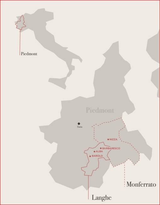 랑게와 몬페라토 위치.