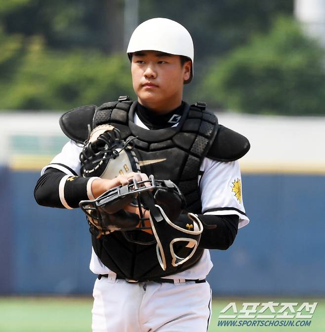 제79회 청룡기 전국고교야구선수권 대회 광주제일고와 덕수고의 경기가 13일 서울목동야구장에서 열렸다. 덕수고 포수 김선빈. 목동=박재만 기자pjm@sportschosun.com/2024.07.13/