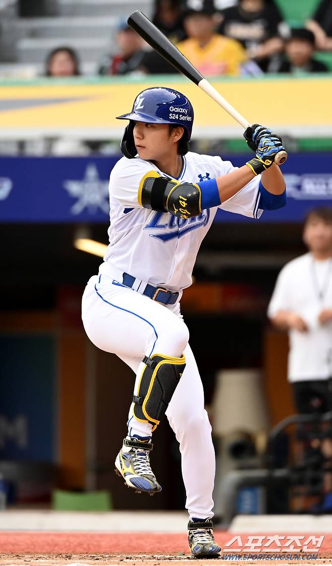 5일 인천SSG랜더스필드에서 열린 2024 KBO 퓨처스리그 올스타전, 남부 올스타 삼성 김현준이 타격을 하고 있다. 인천=허상욱 기자wook@sportschosun.com/2024.07.05/