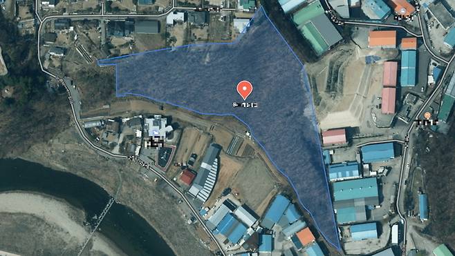 이숙연 대법관 후보자가 2003년 4월 부모로부터 ‘쪼개기 증여’ 받은 경기 광주시 초월읍 임야 일대. 국토교통부 부동산정보 시스템 갈무리