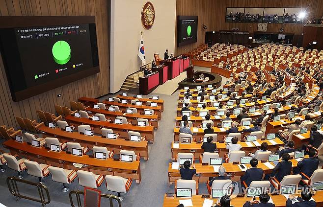 '채상병특검법' 본회의 통과…野 재강행·與 반발에 정국 급랭