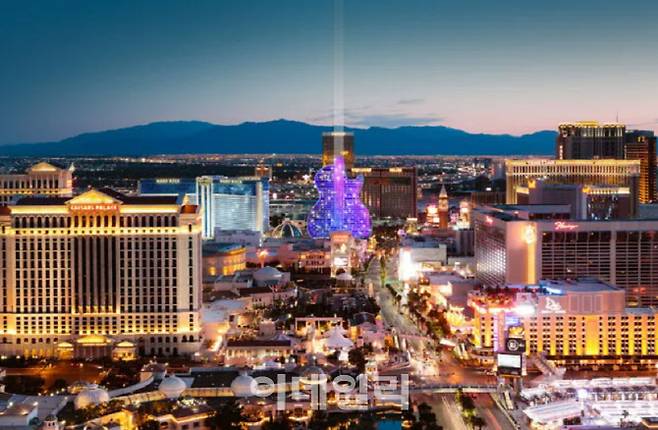 2027년 라스베이거스 스트립 미라지(The Mirage)호텔 자리에 들어설 기타 모양의 ‘하드락 라스베이거스’(Hard Rock Las Vegas) 조감도 (사진=하드락 인터내셔널)