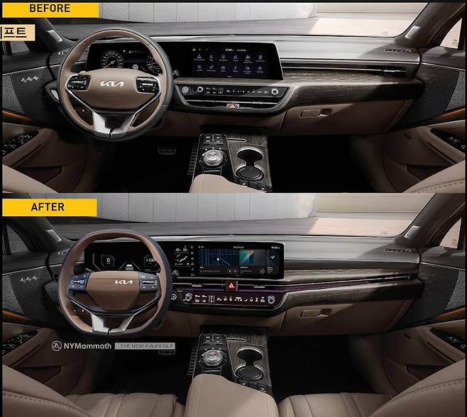 사진 : 기아 K8 페이스리프트 테스트카 (출처=Shorts Car)