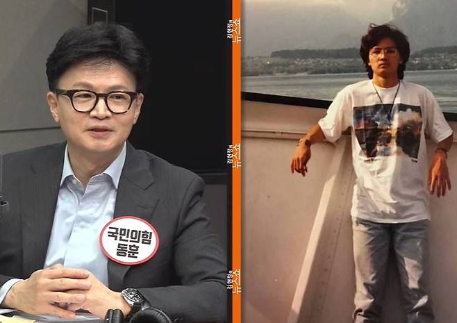 한동훈 국민의힘 당 대표 후보가 20대 시절 사진을 설명하고 있다. / 사진=CBS 라디오 '김현정의 뉴스쇼' 유튜브 캡처