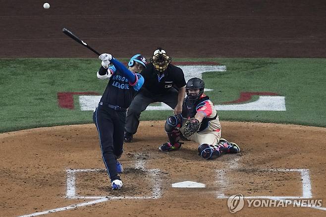 오타니 쇼헤이의 올스타전 3점 홈런 순간 [AP=연합뉴스]