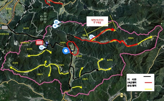 경주시 산내지역 광역상수도 공급 사업 계획도.[경주시 제공]