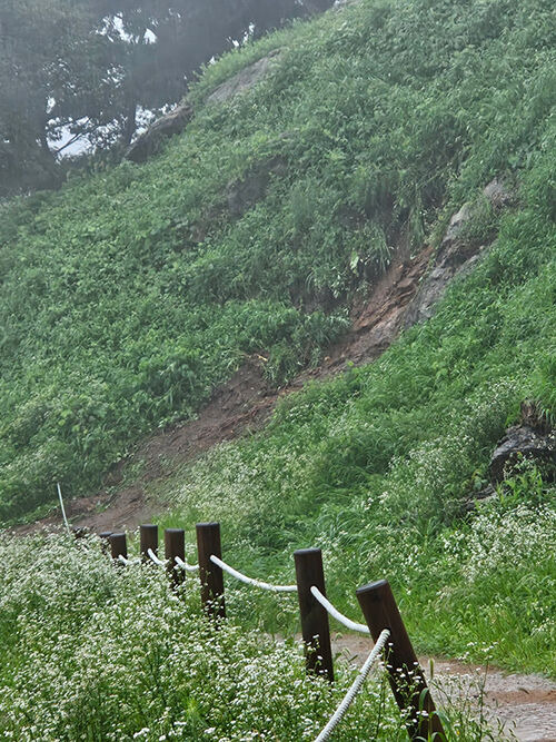 사적 '오산 독산성과 세마대지' 피해 모습