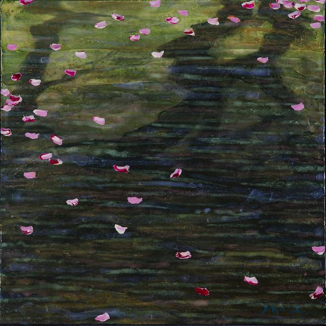 ‘목인천강(木印千江)-꽃피다 2’ (32x32cm, 2024)