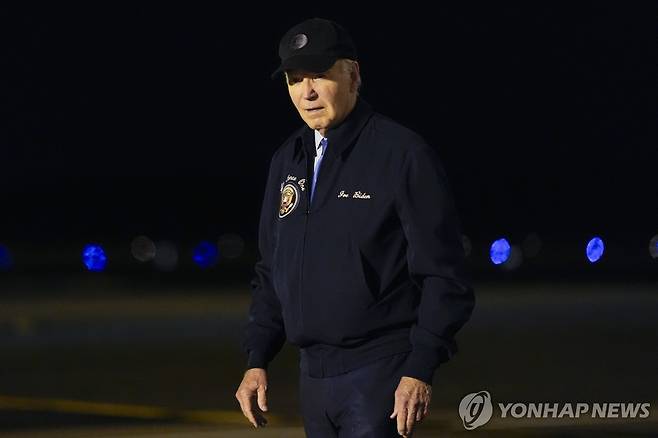 델라웨어 사저로 돌아가는 조 바이든 미국 대통령 [AP 연합뉴스 자료 사진. 재판매 및 DB 금지]