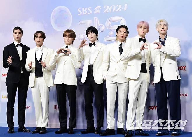 21일 인천 영종도 인스파이어 아레나에서 열린 '2024 SBS 가요대전 Summer' 블루카펫. 포즈를 취하고 있는 NCT 127 멤버들. 인천=송정헌 기자songs@sportschosun.com/2024.07.21/
