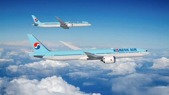 대한항공, 보잉사와 777-9 20대, 787-10 30대(옵션 10대 포함) 구매 양해 각서(MOU) 체결했다. 사진 대한항공