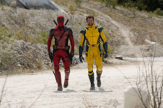 "Deadpool and Wolverine," starring Ryan Reynolds (left) and Hugh Jackman (Walt Disney Company Korea)