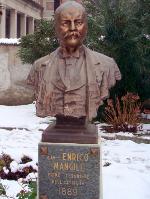 컨페티의 아버지 엔리코 만질리. 훌륭한 사업 수완만큼이나 사회 환원에도 관심이 많았다. 그가 재정적으로 이바지한 보육원 정원엔 그의 흉상이 세워져 있다.  [사진 출처=gabinetepodcast.com]