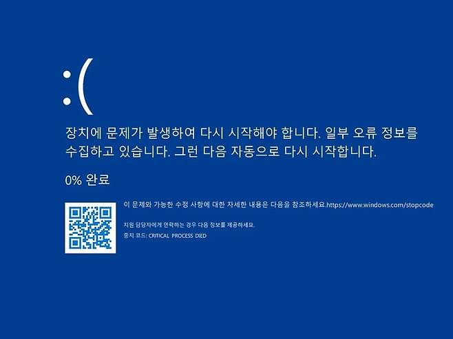 BSOD: 죽음의 파란 스크린이라는 뜻을 가진 Blue Screen of Death 화면. 컴퓨터가 먹통이 되면 등장.