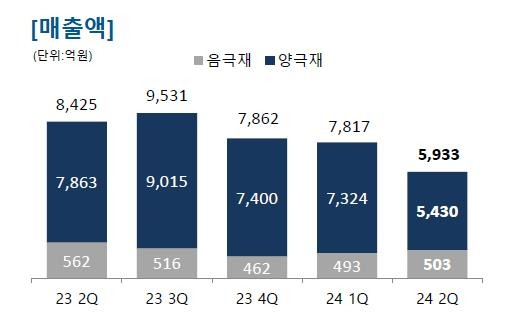 포스코퓨처엠 음극재, 양극재 매출액 추이 [포스코퓨처엠 제공. 재판매 및 DB 금지]