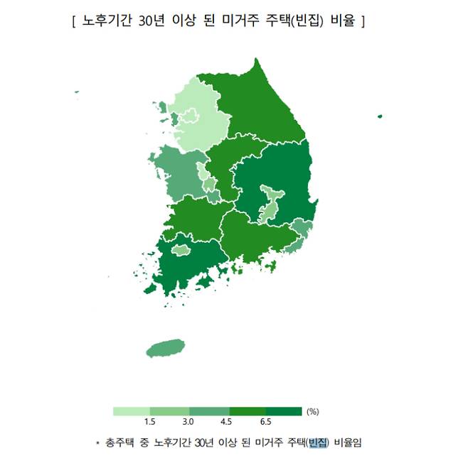 전국 빈집 분포. 통계청 제공