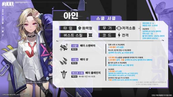 - 신규 캐릭터 '아인' 스킬 구성&nbsp;