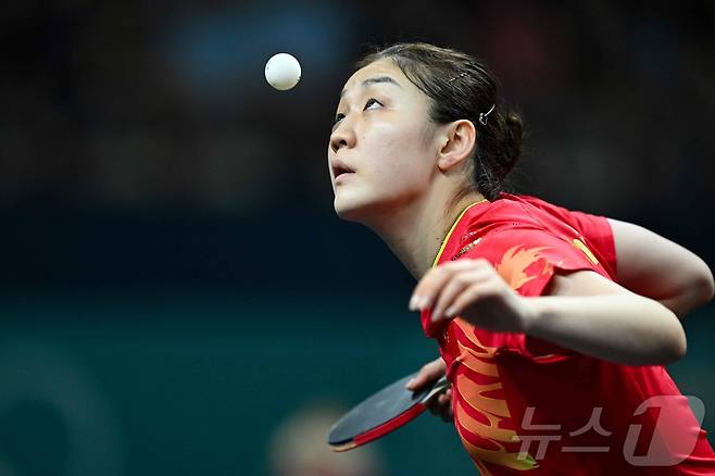 신유빈의 2024 파리 올림픽 여자 단식 4강 상대인 천멍. ⓒ AFP=뉴스1